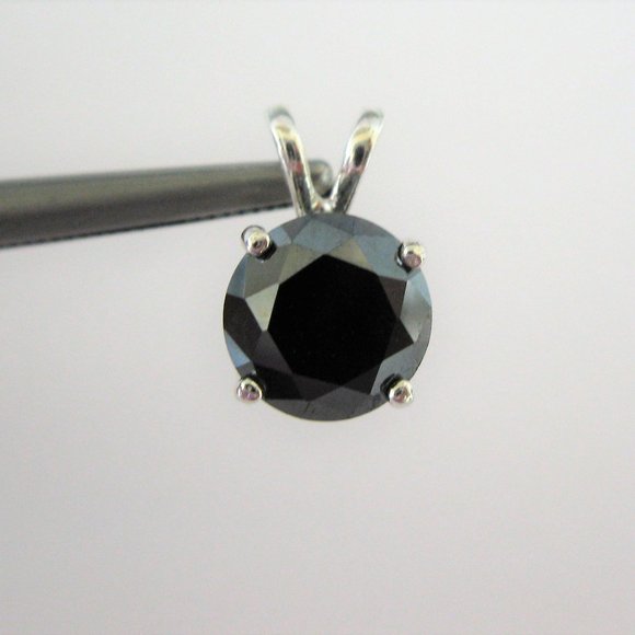 2.45ct Real Natural Black Diamond Necklace, Certificate, Free Diamond Tester - Picture 7 of 11